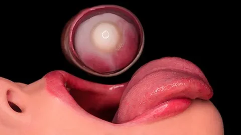Close Up: Horny Condom Blowjob! She Removed the Condom and got Cum in Mouth T...