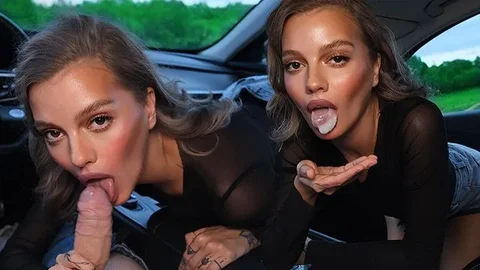 Taxi Driver Fills Her Mouth with Cum – She Forgot Her Wallet