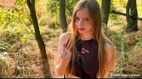 Horny Schoolgirl got Lost in the Forest and is Ready to Do Anything to get Out