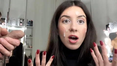 Ruined Makeup with Cum on Face - Public Cumwalk Covered in Sperm
