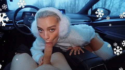 Slutty Schoolgirl Sucks Stranger in Car