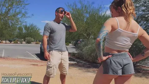 Blonde Jogger's Steamy Hitchhike Pickup