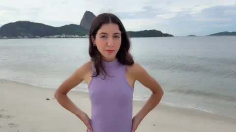 Skinny Brunette Beach Pickup and Sex